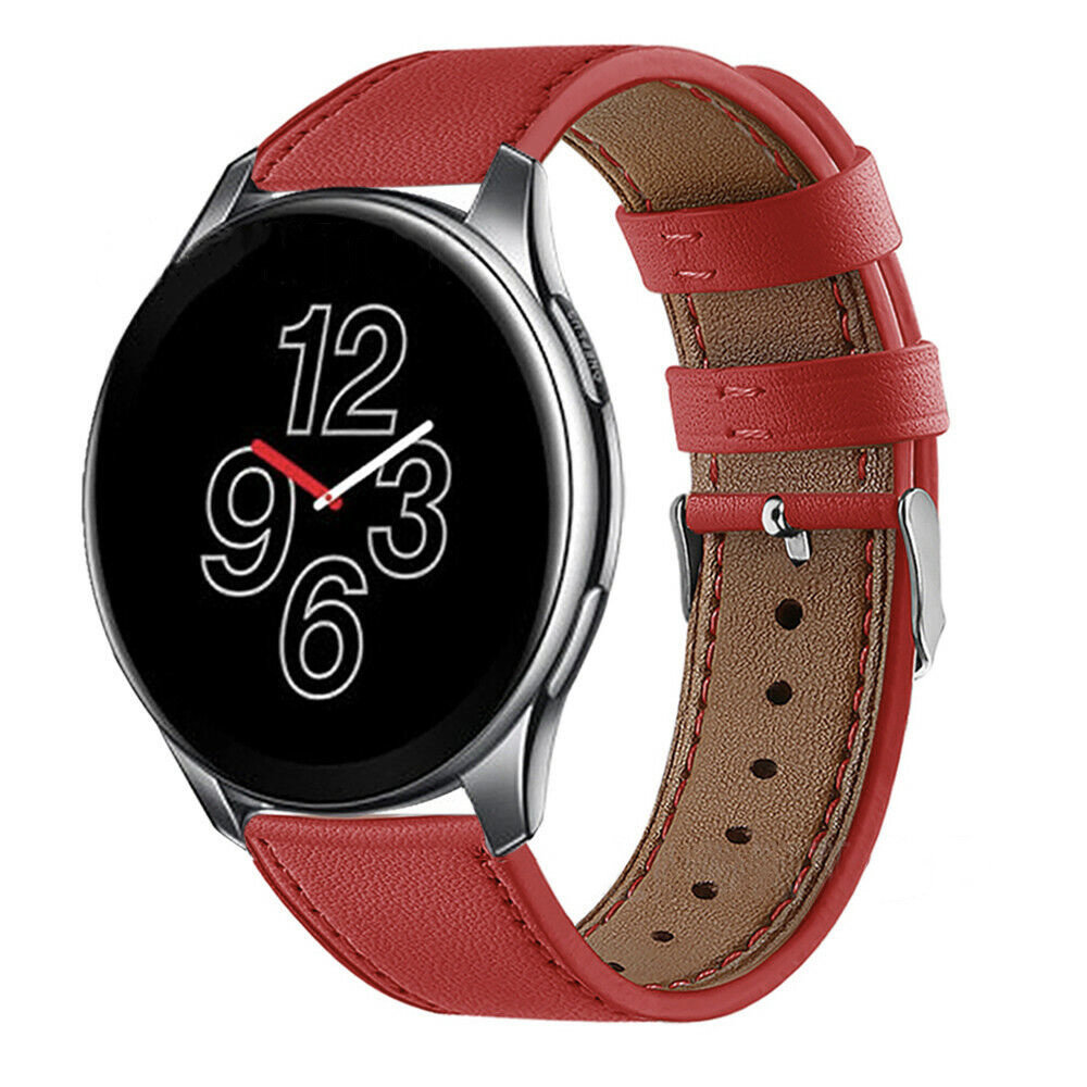 Strap-it® Strap-it OnePlus Watch leren bandje (rood)