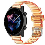 Strap-it® Amazfit GTR crystal bandje (transparant oranje)