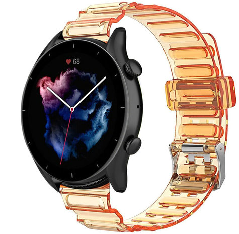 Strap-it® Strap-it Amazfit GTR crystal bandje (transparant oranje)
