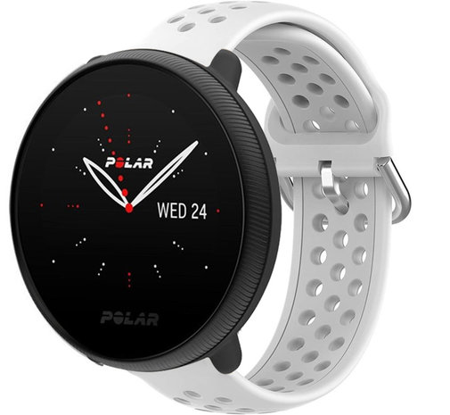 Strap-it® Strap-it Polar Ignite 3 siliconen band met gaatjes (wit)