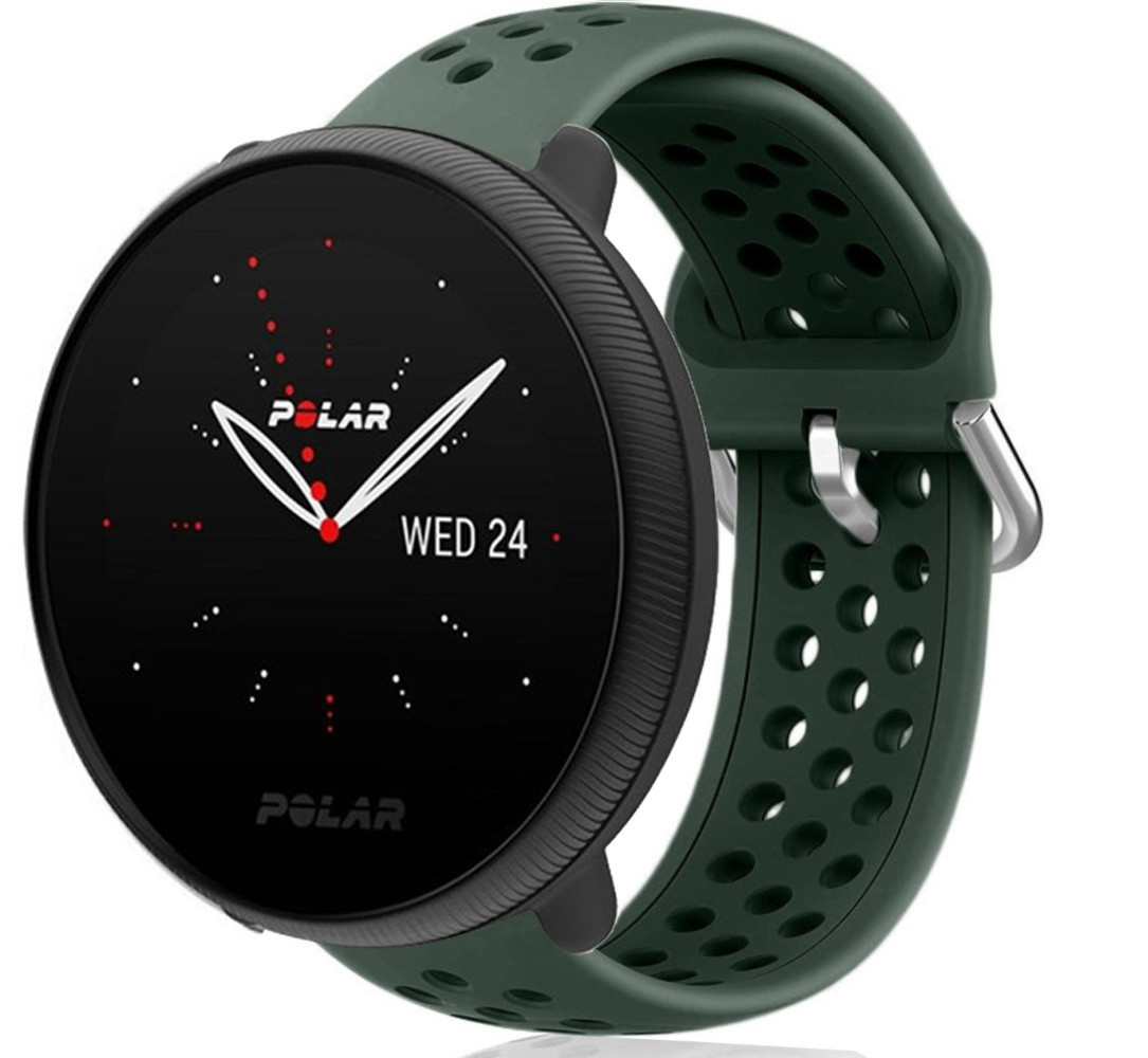 Strap-it® Strap-it Polar Ignite 3 siliconen band met gaatjes (donkergroen)