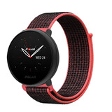 Strap-it® Polar Ignite 3 nylon bandje (zwart/koraal)