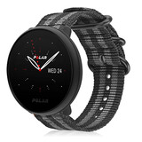 Strap-it® Polar Ignite 3 nylon gesp bandje (zwart/grijs)