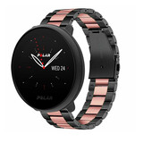 Strap-it® Polar Ignite 3 stalen bandje (zwart/roze)