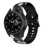 Strap-it® Grey Flower Samsung Galaxy Watch 4 Classic 46mm bandje
