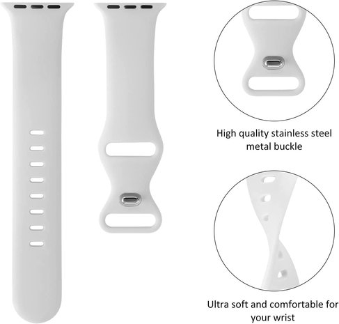 Strap-it® Strap-it Apple Watch siliconen bandje (wit)