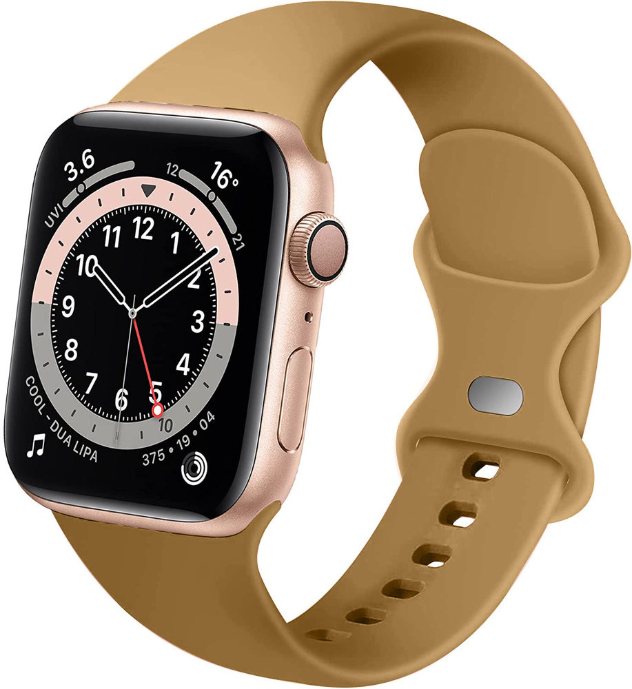 Strap-it® Strap-it Apple Watch siliconen bandje (walnoot)