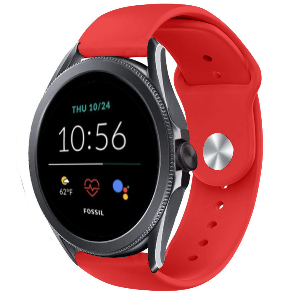 Fossil Gen 5e 44mm sport bandje (rood) Smartwatchbanden.nl