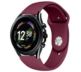 Strap-it® Fossil Gen 6 44mm sport bandje (bordeaux)