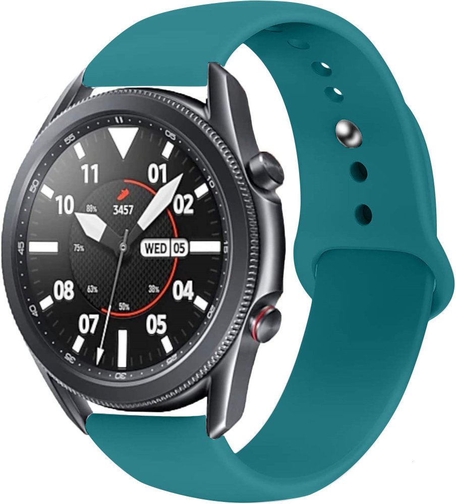 Strap-it® Strap-it Samsung Galaxy Watch 3 45mm sport bandje (groen-blauw) Strap-it® Strap-it Samsung Galaxy Watch 3 45mm sport bandje (groen-blauw)