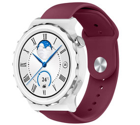 Strap-it® Huawei Watch GT 3 Pro 43mm sport bandje (bordeaux)