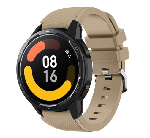 Strap-it® Strap-it Xiaomi Watch S1 siliconen bandje (beige)