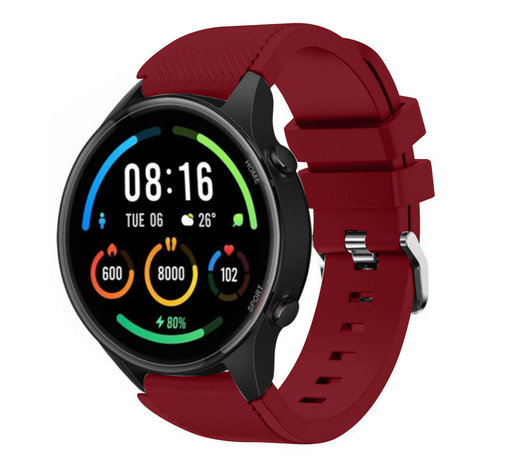 Strap-it® Strap-it Xiaomi Mi Watch siliconen bandje (bordeaux)