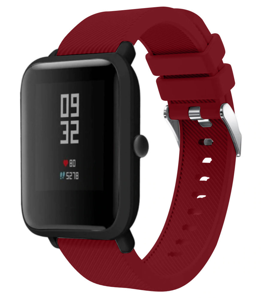 Strap-it® Strap-it Xiaomi Amazfit Bip siliconen bandje (bordeaux)