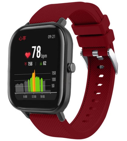 Strap-it® Strap-it Xiaomi Amazfit GTS siliconen bandje (bordeaux)