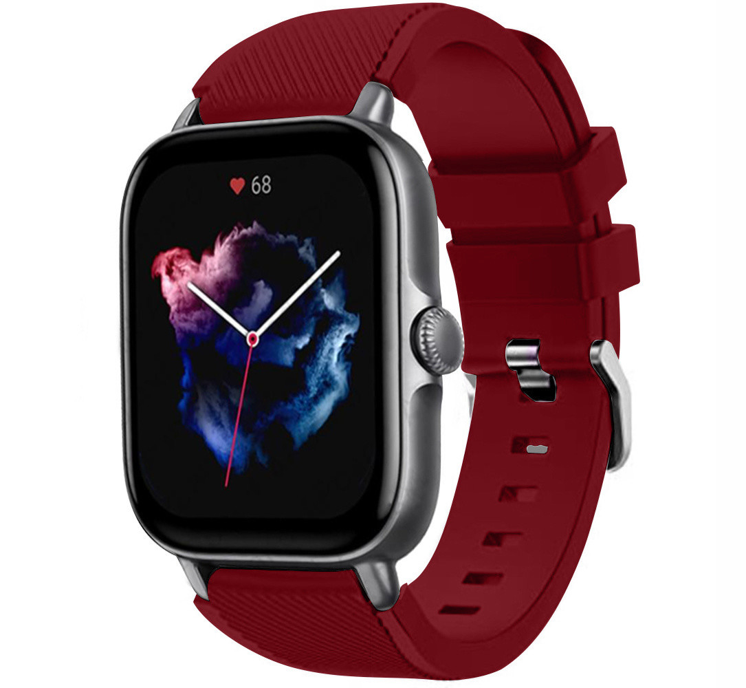 Strap-it® Strap-it Amazfit GTS 3 siliconen bandje (bordeaux)