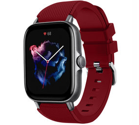 Strap-it® Amazfit GTS 3 siliconen bandje (bordeaux)