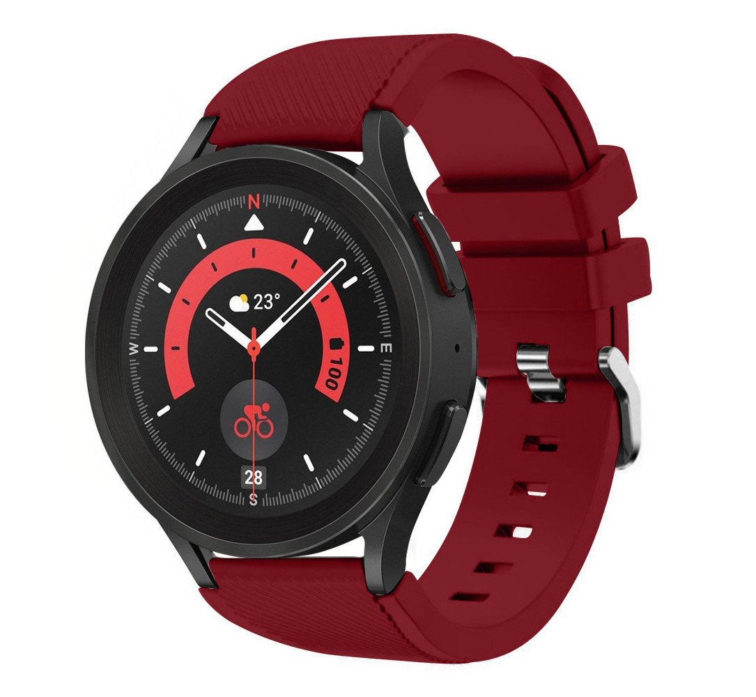 Strap-it® Strap-it Samsung Galaxy Watch 5 Pro siliconen bandje (bordeaux) Strap-it® Strap-it Samsung Galaxy Watch 5 Pro siliconen bandje (bordeaux)