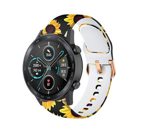 Strap-it® Sunny Flower Honor Magic Watch 2 42mm bandje Strap-it® Sunny Flower Honor Magic Watch 2 42mm bandje