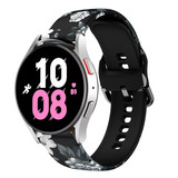 Strap-it® Grey Flower Samsung Galaxy Watch 5 44mm bandje