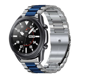 Samsung Galaxy Watch 3 45mm stalen band zilver blauw Smartwatchbanden