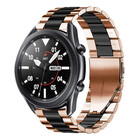 Strap-it® Strap-it Samsung Galaxy Watch 3 45mm stalen band (roségoud/zwart)