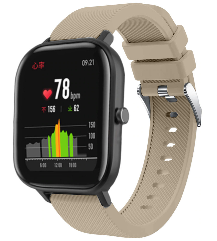 Strap-it® Strap-it Xiaomi Amazfit GTS siliconen bandje (beige)