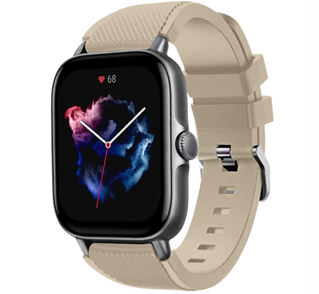 Strap-it® Strap-it Amazfit GTS 3 siliconen bandje (beige)