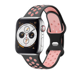 Strap-it® Apple Watch sport bandje (zwart/roze)