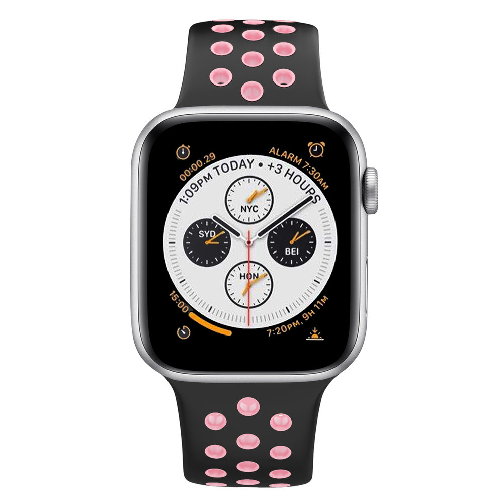 Strap-it® Strap-it Apple Watch sport bandje (zwart/roze)
