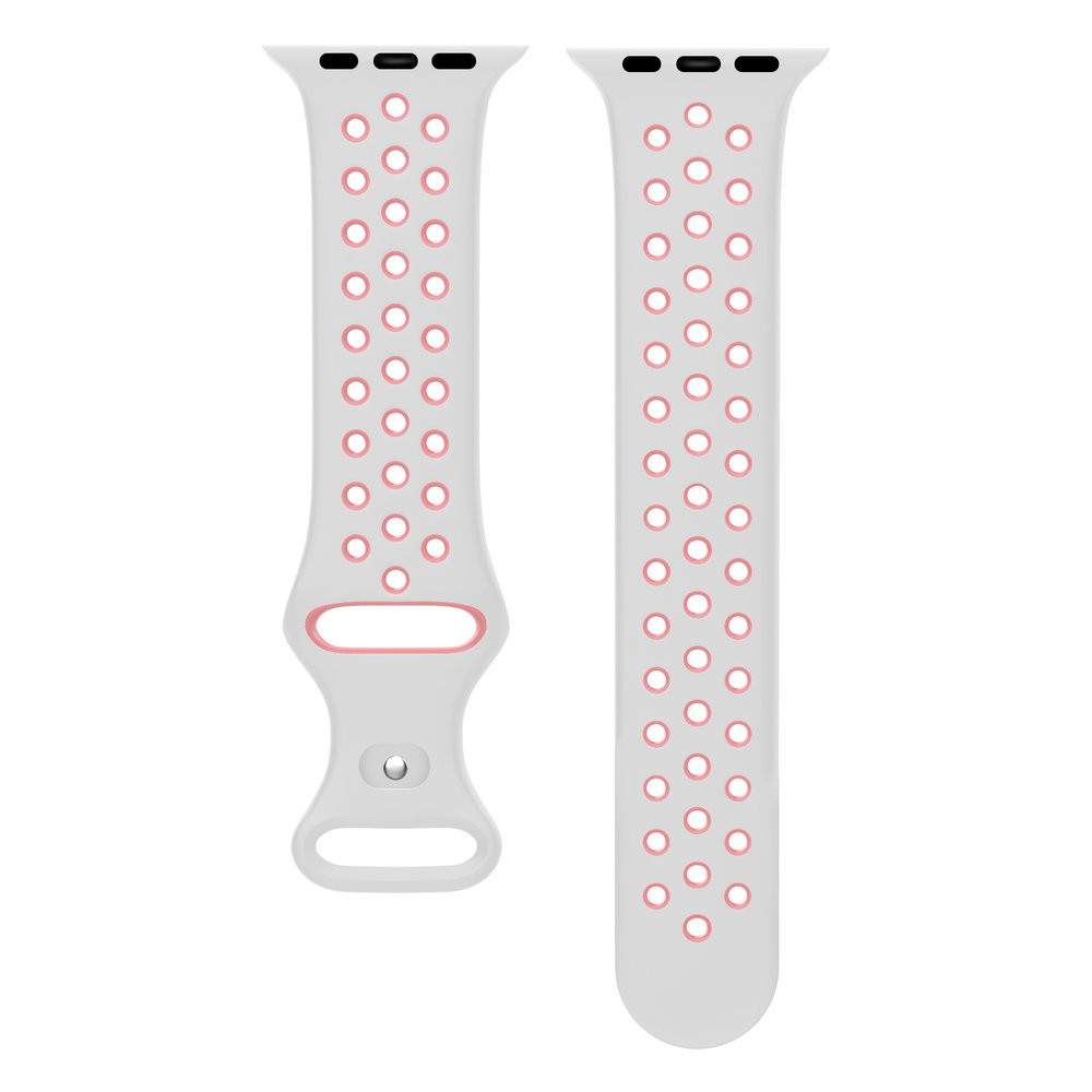 Strap-it® Strap-it Apple Watch sport bandje (wit/roze)