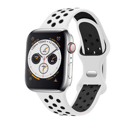 Strap-it® Apple Watch sport bandje (wit/zwart) Strap-it® Apple Watch sport bandje (wit/zwart)
