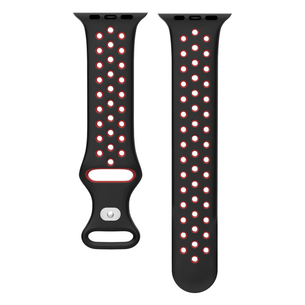 Strap-it® Strap-it Apple Watch sport bandje (zwart/rood) Strap-it® Strap-it Apple Watch sport bandje (zwart/rood)