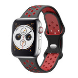 Strap-it® Apple Watch sport bandje (zwart/rood)
