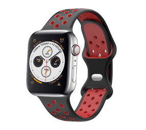 Strap-it® Apple Watch sport bandje (zwart/rood) Strap-it® Apple Watch sport bandje (zwart/rood)