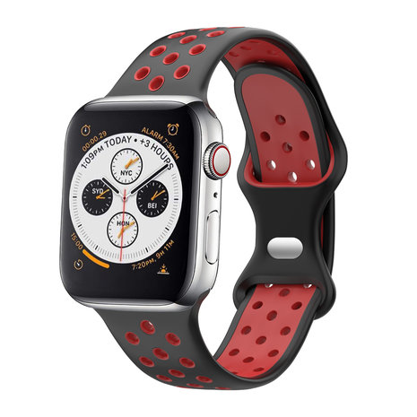Strap-it® Strap-it Apple Watch sport bandje (zwart/rood) Strap-it® Strap-it Apple Watch sport bandje (zwart/rood)