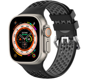 Strap-it® Apple Watch sport gesp bandje (zwart/grijs)
