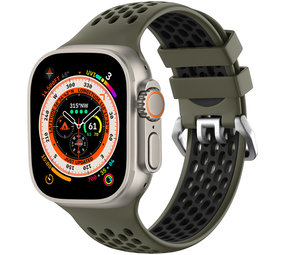 Strap-it® Apple Watch sport gesp bandje (legergroen/zwart)