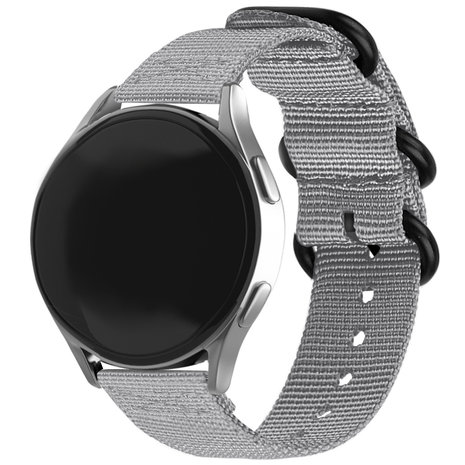 Strap-it® Strap-it Samsung Galaxy Watch 46mm nylon gesp bandje (grijs)