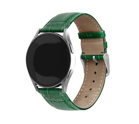 Strap-it® Huawei Watch GT 3 Pro 43mm leather crocodile grain band (groen) Strap-it® Huawei Watch GT 3 Pro 43mm leather crocodile grain band (groen)