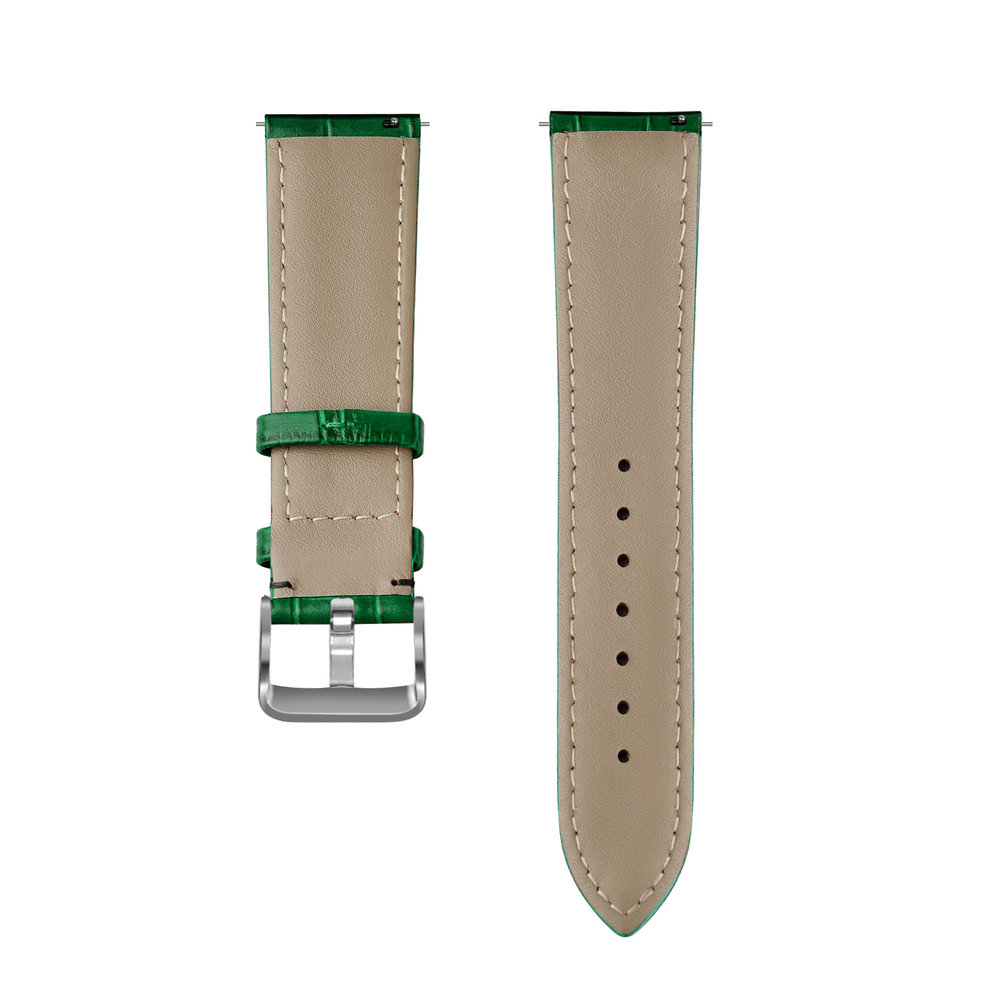 Strap-it® Strap-it Huawei Watch 3 (Pro) leather crocodile grain band (groen) Strap-it® Strap-it Huawei Watch 3 (Pro) leather crocodile grain band (groen)