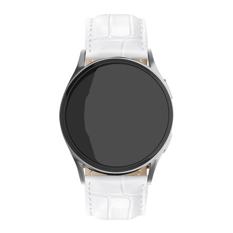 Strap-it® Strap-it Xiaomi Mi Watch leather crocodile grain band (wit)
