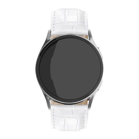 Strap-it® Strap-it Amazfit GTR 3 (Pro) leather crocodile grain band (wit)