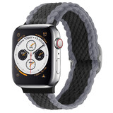 Strap-it® Apple Watch verstelbaar geweven nylon bandje (zwart/grijs)