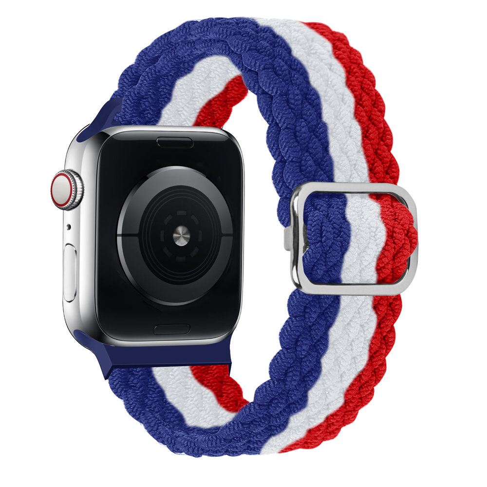 Strap-it® Strap-it Apple Watch verstelbaar geweven nylon bandje (rood/wit/blauw) Strap-it® Strap-it Apple Watch verstelbaar geweven nylon bandje (rood/wit/blauw)