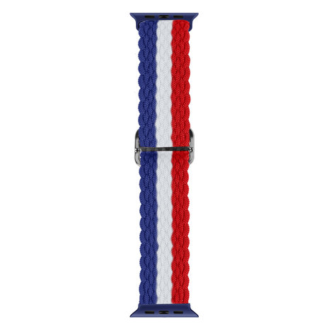 Strap-it® Strap-it Apple Watch verstelbaar geweven nylon bandje (rood/wit/blauw) Strap-it® Strap-it Apple Watch verstelbaar geweven nylon bandje (rood/wit/blauw)