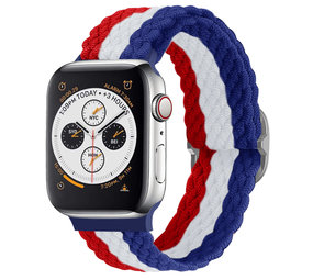 Strap-it® Apple Watch verstelbaar geweven nylon bandje (rood/wit/blauw) Strap-it® Apple Watch verstelbaar geweven nylon bandje (rood/wit/blauw)