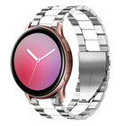 Strap-it® Strap-it Samsung Galaxy Watch Active stalen band (zilver/wit)