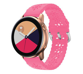 Strap-it® Garmin Vivoactive 3 siliconen bandje met patroon (knalroze)