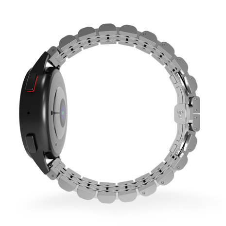 Strap-it® Strap-it Samsung Galaxy Watch 3 41mm duo stalen schakel band (zilver)